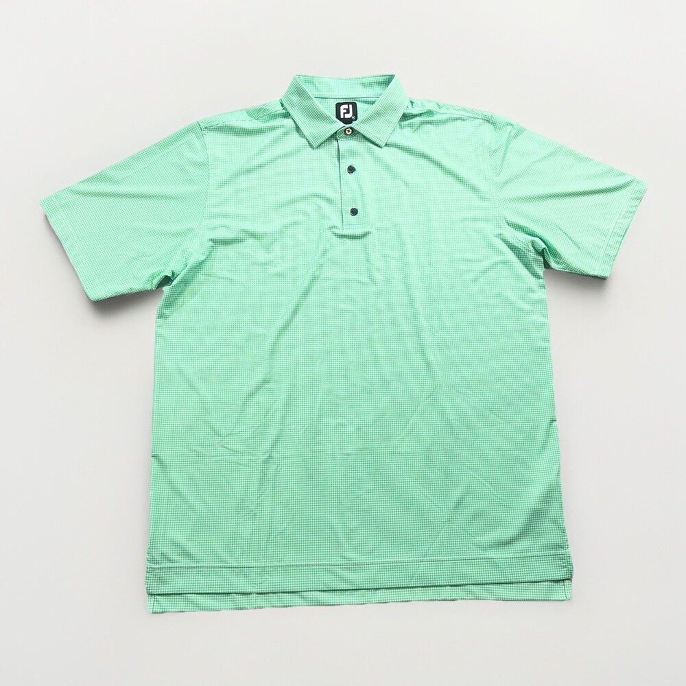 FootJoy Golf Polo Short Sleeve Shirt Size XL Light‎ Green And White